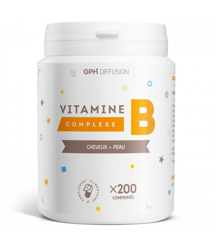 Complexe Vitamine B - 200 Comprimés - Cheveux - Peau